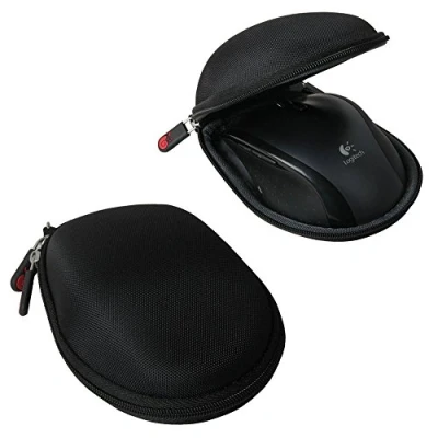 Abbildung von Hermitshell Travel Hart EVA Lagerung Tasche Schutz hülle Etui Tragetasche Beutel Compact Größen und karabiner für Logitech Wireless Marathon Mouse Maus M705