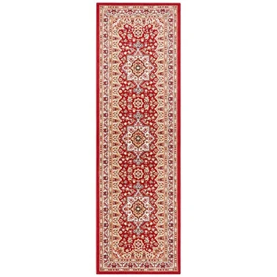 Abbildung von Nouristan Mirkan Orient Teppich Wohnzimmerteppich Orientalisch Kurzflor Vintage Orientalischer für Esszimmer, Wohnzimmer, Schlafzimmer Rot, 80x250cm