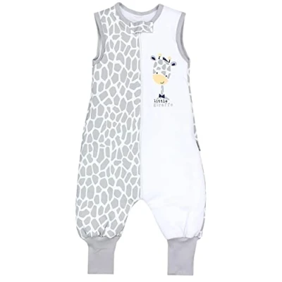 Abbildung von TupTam Baby Schlafsack mit Füßen Ganzjahresschlafsack OEKO TEX zertifizierte Materialien 2,5 TOG, Farbe: Giraffe, Größe: 104 110