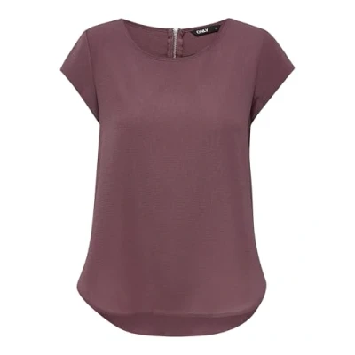 Abbildung von ONLY Damen Einfarbige Kurzarm Bluse Basic Rundhals Ausschnitt Blusen T Shirt Blouse Oberteil ONLVIC, 15142784,Rose Brown,38