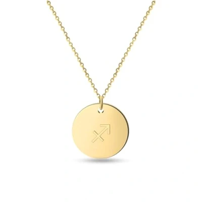 Abbildung von GD GOOD.designs Sternzeichen Kette Schütze Gold 18 Karat Wasserfest I Vergoldete Halskette mit Horoskop Anhänger Zodiac Necklace aus Edelstahl für Damen