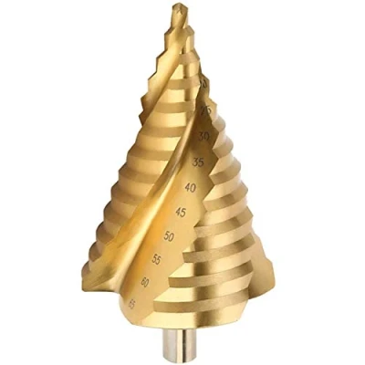 Abbildung von LESOLEIL Stufenbohrer 6 65mm HSS Kegelbohrer Metall Bohrwerkzeug Scharfer Lochbohrer Präziser Spiralnut Schälbohrer für Holz Kunststoff Gold