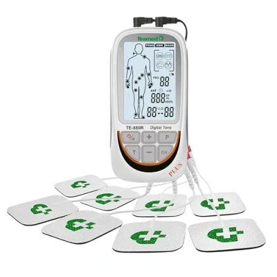 Abbildung von TESMED TE 880R Plus: Wiederaufladbarer Muskelelektrostimulator, EMS, TENS, Massagefunktion: 73 Programme, davon 2 anpassbar Funktioniert mit 8 Elektroden
