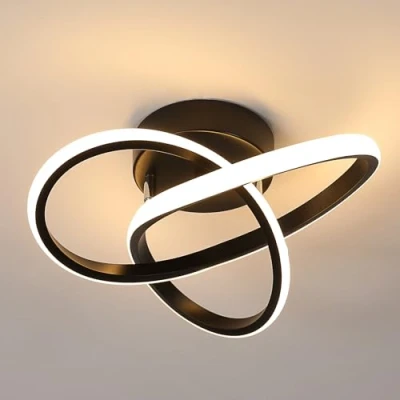 Abbildung von Comely LED Deckenleuchte, 30W 3375LM Moderne Deckenlampe, Aluminium Lampe für Wohnzimmer Schlafzimmer Flur Küche Balkon, Warmweißes Licht 3000K, 30cm, Schwarz