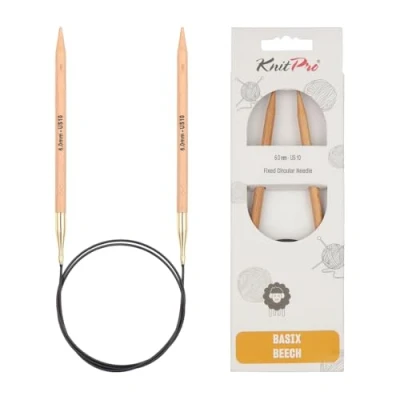 Abbildung von KnitPro K35322 Rundstricknadel, Birkenholz, Braun, 60 cm x 6 mm
