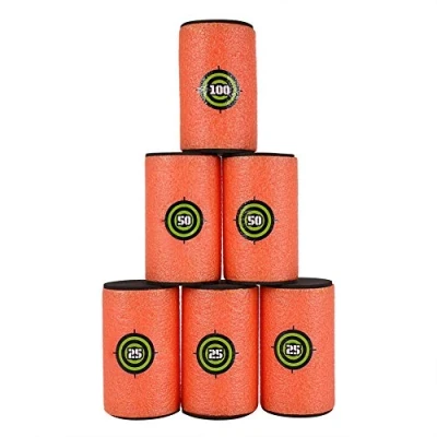 Abbildung von Topways® Zielscheibe für Nerf, 6 Stück Eva Soft Foam Dart Bullet Targets Spielzeug Pistole Nerf N Streik Elite Series Blaster Wurfpfeilzielscheibe Austauschen (Groß, 10.5cm)