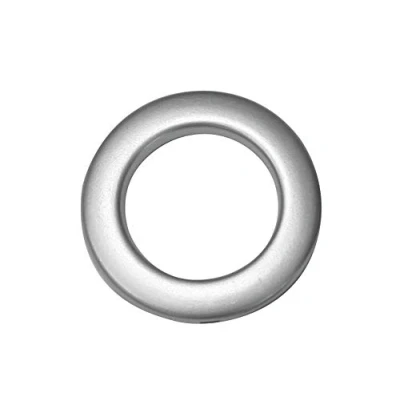 Abbildung von GARDINIA Stoffösen für Vorhänge und Gardinen, 10 Stück, 5,5 / 3,5 cm, Kunststoff, Silber matt