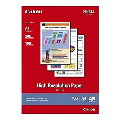 Abbildung von Canon HR 101N hochauflösendes Papier DIN A4, 200 Blatt (106 g qm) für Tintenstrahldrucker 101A4 Seiten