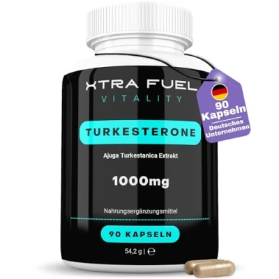 Abbildung von Premium Turk. Kapseln 1000mg Tagesdosis 90 (hochdosiert) Natürliches &amp; laborgeprüftes Extrakt (10:1 Formel) Beliebt bei Bodybuilding und Kraftsport Vegan + ohne Zusatzstoffe