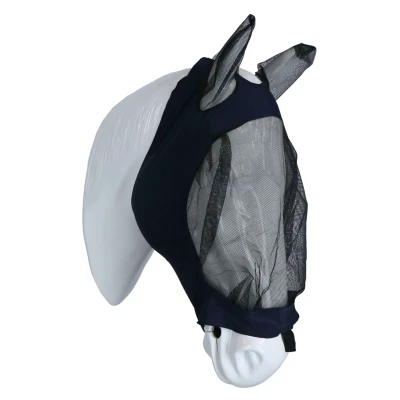 Abbildung von Weatherbeeta Fliegenmaske Deluxe Stretch mit Ohren Navy/Schwarz Small Pony