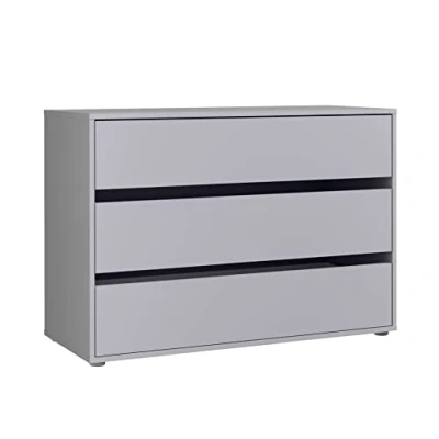 Abbildung von FORTE Schubladeblock mit 3 Schubladen, Holzwerkstoff, grau, 98.7 x 39.60 70.60 cm