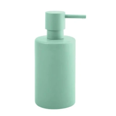 Abbildung von Spirella Seifenspender Tube mit Edelstahlpumpe Flüssigseifen Spender Porzellan 300ml Langliebig und Robust matt Blau
