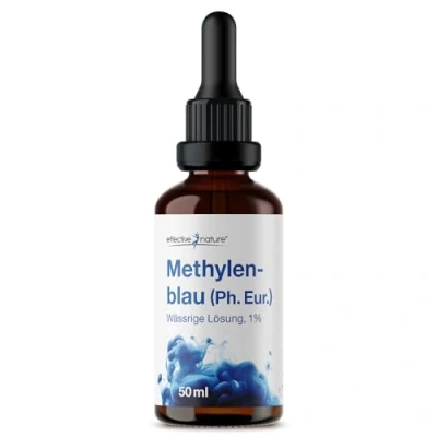 Abbildung von effective nature Methylenblau Tropfen in Pharmaqualität 1% Wässrige Lösung 50 ml mit Pipette Nach Ph. Eur. Laborgeprüft, Hergestellt Deutschland
