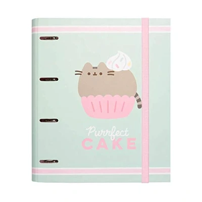Abbildung von Grupo Erik Ringordner A4 Schmal 4 Ringe Ordner Pusheen Foodie Collection Rosa Aktenordner Ringbuch Büro Zubehör Schul