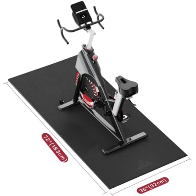 Abbildung von HAPBEAR Bodenschutzmatte Für Sportgeräte Fitnessgeräte Hohe Dichte PVC,183 x 92 cm 6 mm Dicke, Bodenmatte Unter Laufband, Ellipsentrainer, Peloton Fahrradmatte