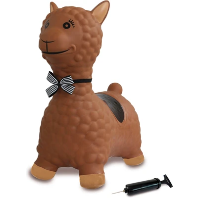 Abbildung von JAMARA 460542 Hüpftier Lama mit Pumpe BPA Frei, bis 50 kg, fördert den Gleichgewichtssinn und die motorischen Fähigkeiten, robust widerstandsfähig, pflegeleicht, Braun