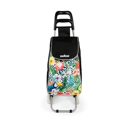 Abbildung von Excelsa Tropical Chic Einkaufswagen, Fassungsvermögen 38 l, Abnehmbarer Beutel, wasserabweisend
