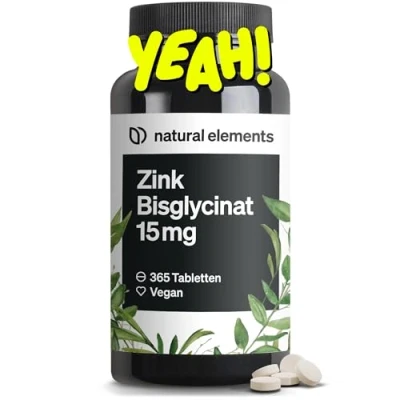 Abbildung von Zink 15mg 365 Tabletten gut verträgliches Zinkbisglycinat (Zink Chelat) vegan, hochdosiert, ohne unnötige Zusätze in Deutschland produziert &amp; laborgeprüft