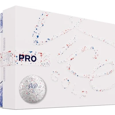 Abbildung von Vice Golf Pro DRIP Red &amp; Blue 2020 Eigenschaften: Muster, Beeindruckende Farben, Premium Qualität Profil: Für anspruchsvolle Golfer