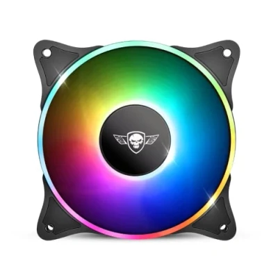 Abbildung von SPIRIT OF GAMER Watercooling AIRFORCE Series DUAL RGB Gehäuselüfter 120 mm PC Hintergrundbeleuchtung Silent Adressierbare Beleuchtung 9 Dynamische Gebogene Blades