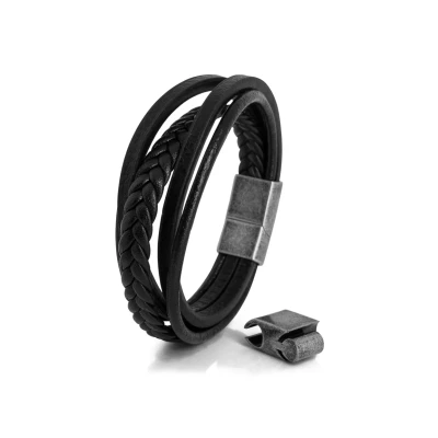 Abbildung von Akitsune PAX Armband, Herren, Größe: 18cm, Silver/black