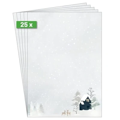 Abbildung von SIGEL DP601 Briefpapier Weihnachten &quot;Cozy Christmas Watercolor&quot;, A4, 25 Blatt, aus nachhaltigem Papier