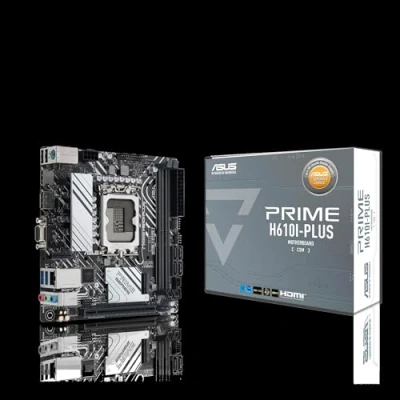 Abbildung von ASUS PRIME H610I PLUS CSM (Intel H610 Mini ITX Mainboard mit DDR5 5600, PCIe 4.0, M.2 Steckplatz, Intel 1 Gb Ethernet, DisplayPort, HDMI, D Sub, USB 3.2 Gen Ports, SATA 6 Gbps, COM Header)