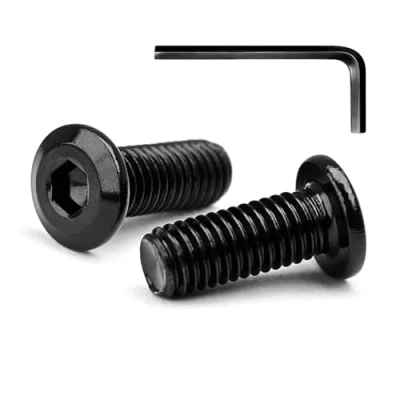 Abbildung von 10 Sätze M4 x 18mm Flachkopfschrauben Flachkopf Innensechskantschrauben, A2 V2A Edelstahl Schwarzes Oxid, Sechskantschrauben für Möbel, Möbelschrauben,mit Hex Key