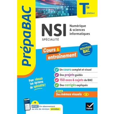 Abbildung von Prépabac NSI Tle générale (spécialité) Bac 2025: cours, méthodes &amp; sujets corrigés (programme de Terminale)
