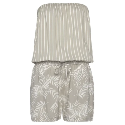 Abbildung von Lascana Kurzoverall Jumpsuit, Damen, Größe: 44, Schilfgrün creme bedruckt