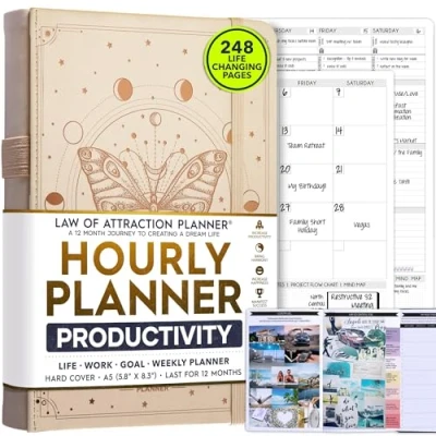 Abbildung von Lebensplaner Undatierte Deluxe Wochen und Monatsplaner, eine 12 monatige Law of Attraction Life &amp; Goal Planner Reise zur Steigerung