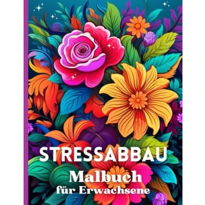 Abbildung von Stressabbau Malbuch für Erwachsene: Blumen, Garten, Tee und Mandala Tiermotive Kreativität Entspannung Ausmalbuch Großformat A4