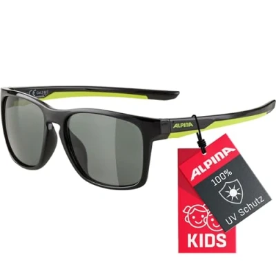 Abbildung von ALPINA FLEXXY COOL KIDS I Flexible und Bruchsichere Sonnenbrille Mit 100% UV Schutz Für Kinder, black neon yellow, One Size