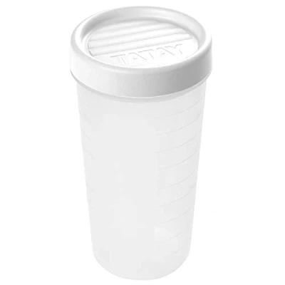 Abbildung von Tatay Frischhaltedose, Airtight, 0,6L Kapazität, Schraubdeckel, BPA frei, Geeignet Mikrowelle und Geschirrspüler, Weiß. Maße: 8,5 x 16,5 cm