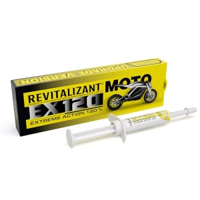 Abbildung von XADO Motor Öl Additiv Moto EX120 zur Reparatur und Verschleiss Schutz für Motorräder Mopeds alle Motoren bis 1000 cm3 mit Revitalizant Motoröl Zusatz
