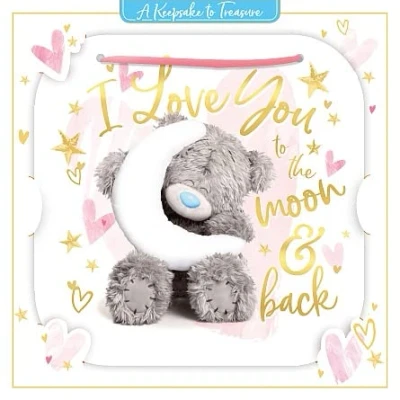Abbildung von Me To You Tatty Teddy 3D Grußkarte mit Aufschrift Love The Moon And Back, 15,2 x cm, offizielle Kollektion