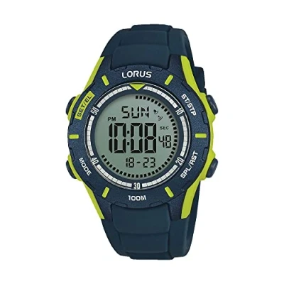 Abbildung von Lorus Kids Jungen Uhr Chronograph Edelstahl und Kunststoff mit Silikonband R2365MX9