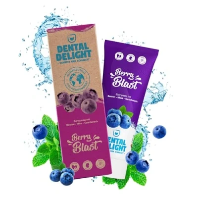 Abbildung von DENTAL DELIGHT Berry Blast Zahnpasta, Vegane Zahnpasta mit Geschmack, Zahncreme (Blaubeere Minze, 1er Pack)