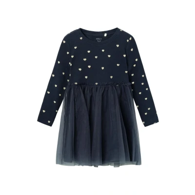 Abbildung von Name it Nmfnadja Dress Cocktailkleid/festliches Kleid für Kinder, Größe: 80, Dark sapphire