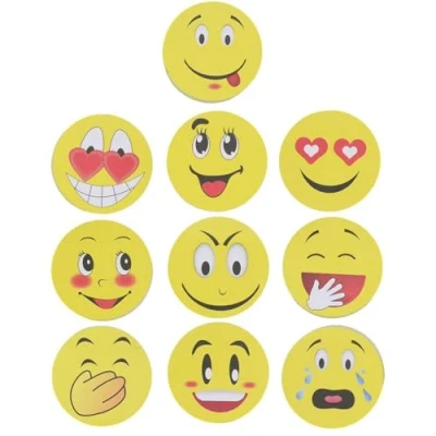 Abbildung von Emotion Haftnotizen, niedliches Smile Gesicht, selbstklebend, entfernbar, 10 Blöcke Blatt pro Block Stück
