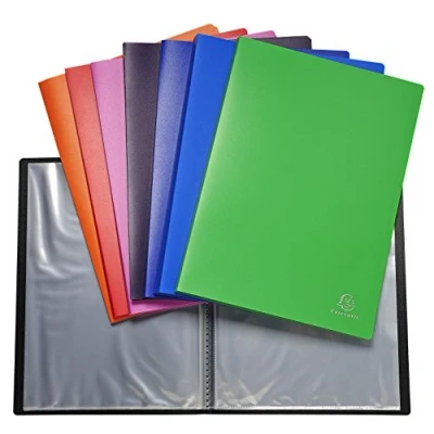Abbildung von Exacompta 8830E 12er Pack Sichtmappen aus flexiblem PP 500µ, mit 30 Hüllen (60 Ansichten) blickdicht, DIN A4 farbiog sortiert