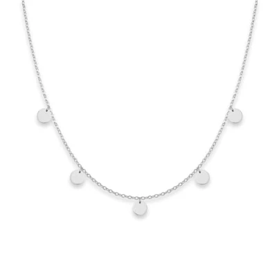 Abbildung von GD GOOD.designs Kette Silber mit Plättchen für Damen Wasserfest Silberne 5 Coin Halskette Boho Schmuck aus Edelstahl