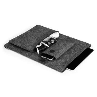 Abbildung von Durable Filzhülle MultiBag 16,4&quot; Schutzhülle für Laptops, 60% recyceltes PET Filz, mit Zubehör und Handytasche, anthrazit, 507158