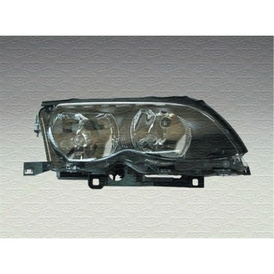 Abbildung von MAGNETI MARELLI 710301177201 Scheinwerfer links H7/H7 Halogen ohne Blinklicht für Rechtsverkehr mit Glühlampen, Stellmotor LWR BMW: 3 Saloon