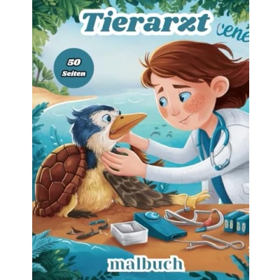 Abbildung von Tierarzt malbuch: 50 Malvorlagen zum Thema Veterinärmedizin mit vielen Arten zur Unterhaltung und Stressabbau für Kinder ab 4 Jahren