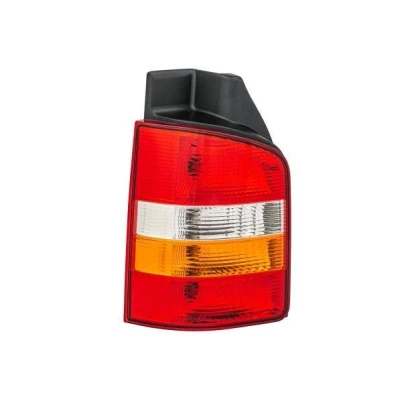 Abbildung von HELLA 2SK 008 579 111 Rückleuchte links P21/4W, P21W 12 gelb, glasklar, Rot weiß mit Glühlampen Lampenträger VOLKSWAGEN: Transporter 5