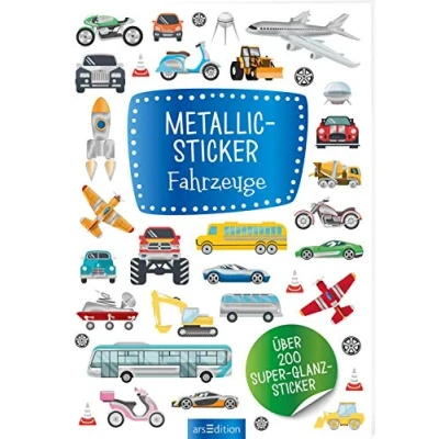Abbildung von Metallic Sticker Fahrzeuge: Über 200 Super Glanz Stickerheft mit glänzendem Spezialeffekt