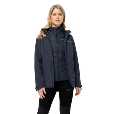 Abbildung von Jack Wolfskin Glaabach 3 IN 1 Übergangsjacke, Damen, Größe: Large, Night blue