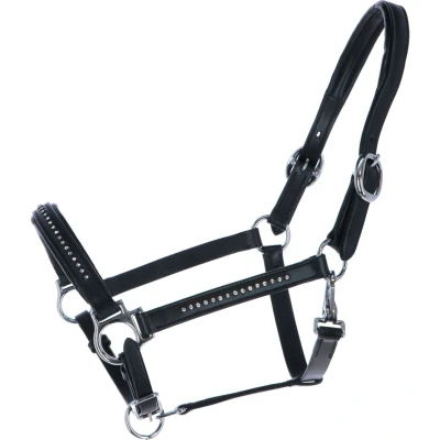 Abbildung von Harry&#039;s Horse Halfter Finesse Crystal Leder Schwarz Pony