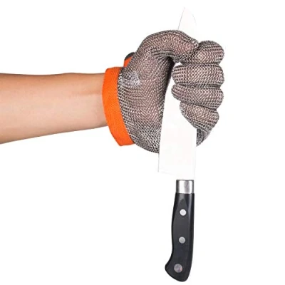 Abbildung von ThreeH Schnittfeste Handschuhe Rostfreier Stahl Netzhandschuhe für Metzger, Restaurantarbeit, Fleischverarbeitung, Schneiden,GL08 XL (1 Stück) Empfohlen, eine Nummer kleiner zu kaufen